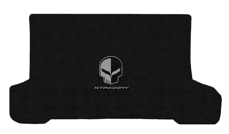 2014+ C7 Corvette Stingray Conv Cargo Double Emblem Jake + Silver Stingray Word   Mat Color 127 Jet